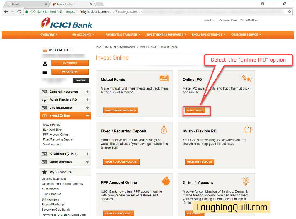 How To Apply For IPO Via ICICI Bank NetBanking (ASBA) | LaughingQuill